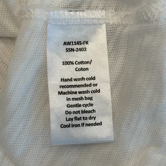 ATM Anthony Thomas Melillo White Slub Cotton Tee Shirt XL Lightweight Sheer Top - Picture 5 of 12